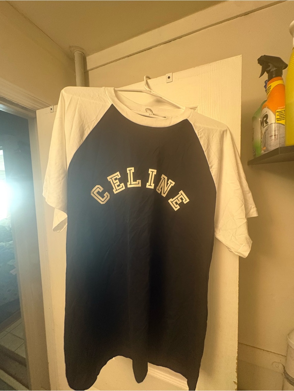 Celine Black and White Baseball-Style Tee Size XL - Picture 3 of 11